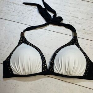 Victorias secret women’s bikini top. White/ black size L